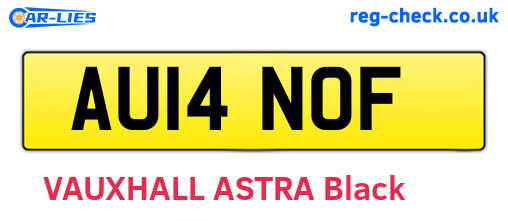 AU14NOF are the vehicle registration plates.
