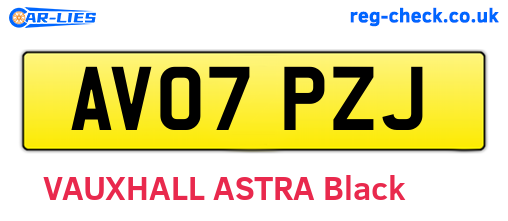 AV07PZJ are the vehicle registration plates.