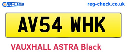 AV54WHK are the vehicle registration plates.