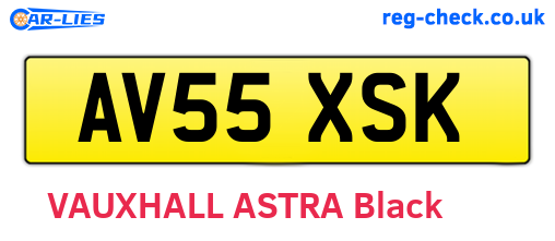 AV55XSK are the vehicle registration plates.
