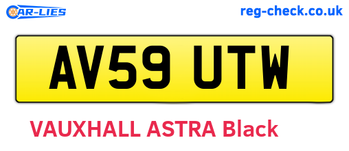 AV59UTW are the vehicle registration plates.