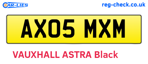 AX05MXM are the vehicle registration plates.