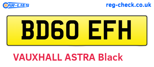 BD60EFH are the vehicle registration plates.