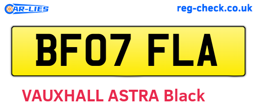 BF07FLA are the vehicle registration plates.