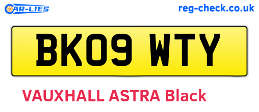 BK09WTY are the vehicle registration plates.