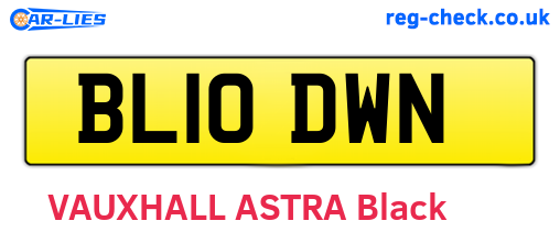 BL10DWN are the vehicle registration plates.