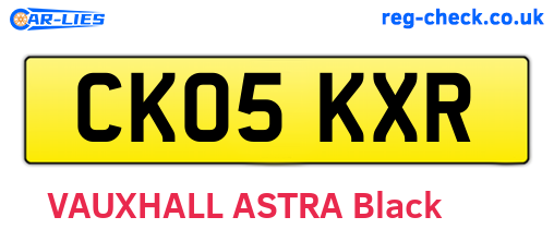 CK05KXR are the vehicle registration plates.