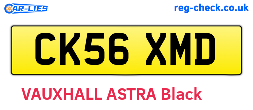 CK56XMD are the vehicle registration plates.