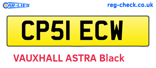 CP51ECW are the vehicle registration plates.