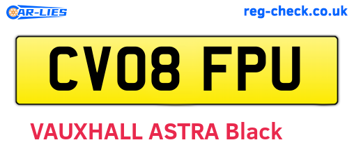 CV08FPU are the vehicle registration plates.