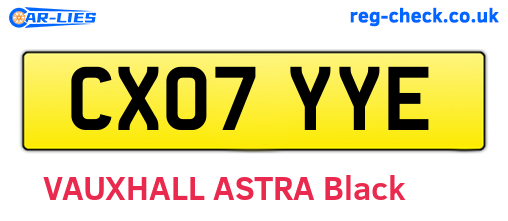 CX07YYE are the vehicle registration plates.