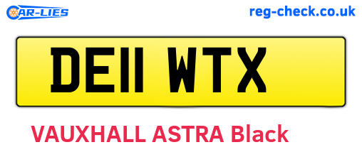 DE11WTX are the vehicle registration plates.