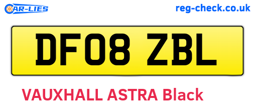 DF08ZBL are the vehicle registration plates.