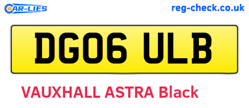 DG06ULB are the vehicle registration plates.