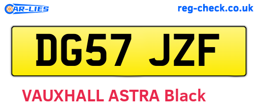 DG57JZF are the vehicle registration plates.