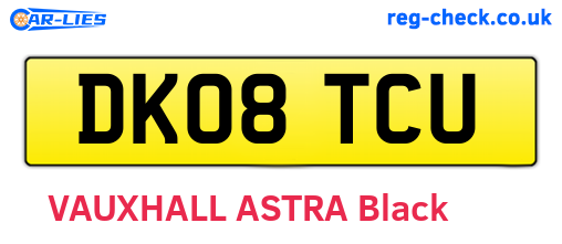DK08TCU are the vehicle registration plates.
