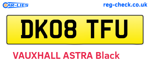 DK08TFU are the vehicle registration plates.