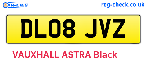 DL08JVZ are the vehicle registration plates.