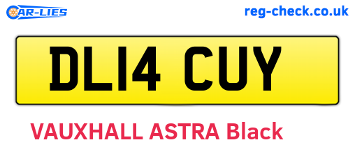 DL14CUY are the vehicle registration plates.