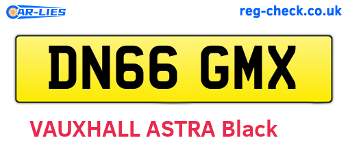 DN66GMX are the vehicle registration plates.