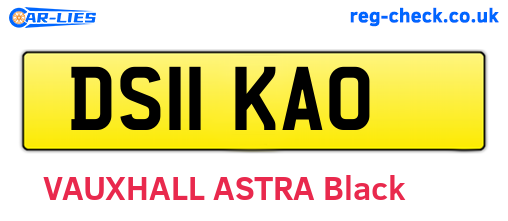 DS11KAO are the vehicle registration plates.