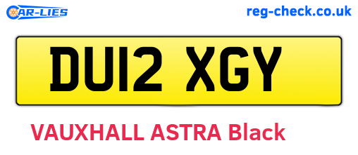 DU12XGY are the vehicle registration plates.