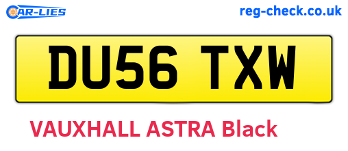 DU56TXW are the vehicle registration plates.
