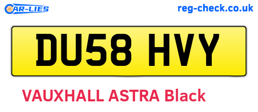 DU58HVY are the vehicle registration plates.