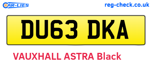 DU63DKA are the vehicle registration plates.