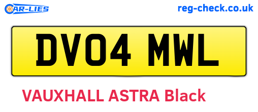 DV04MWL are the vehicle registration plates.