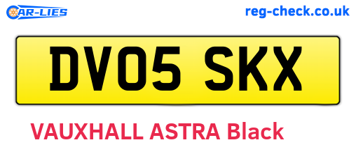 DV05SKX are the vehicle registration plates.