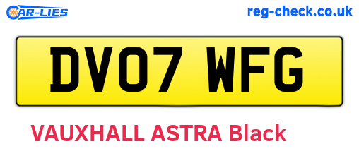 DV07WFG are the vehicle registration plates.