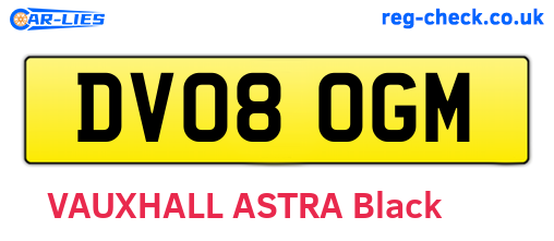 DV08OGM are the vehicle registration plates.