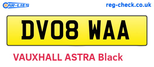 DV08WAA are the vehicle registration plates.