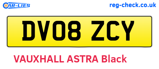 DV08ZCY are the vehicle registration plates.