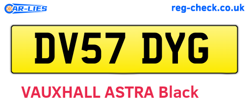 DV57DYG are the vehicle registration plates.