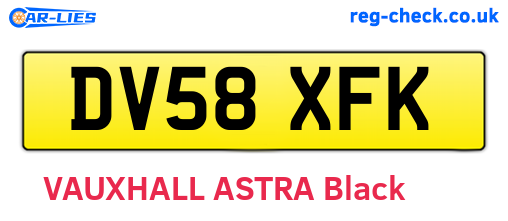 DV58XFK are the vehicle registration plates.