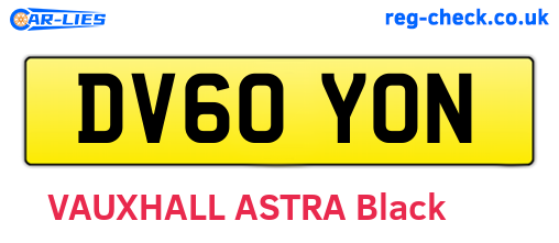 DV60YON are the vehicle registration plates.