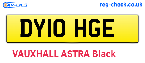 DY10HGE are the vehicle registration plates.