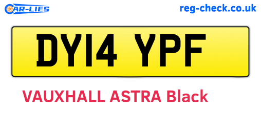 DY14YPF are the vehicle registration plates.