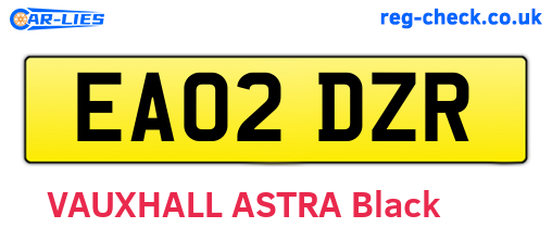 EA02DZR are the vehicle registration plates.