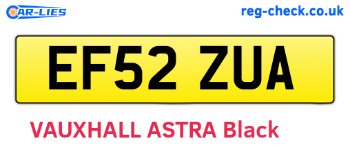 EF52ZUA are the vehicle registration plates.