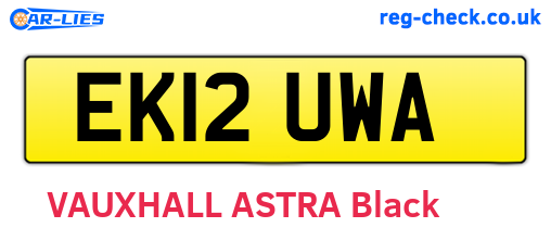 EK12UWA are the vehicle registration plates.
