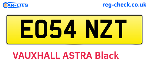 EO54NZT are the vehicle registration plates.