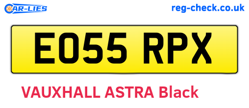 EO55RPX are the vehicle registration plates.