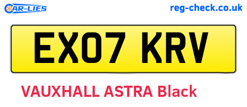 EX07KRV are the vehicle registration plates.