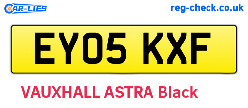 EY05KXF are the vehicle registration plates.