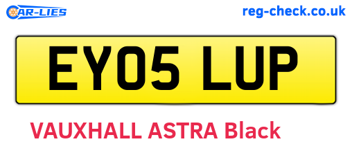 EY05LUP are the vehicle registration plates.