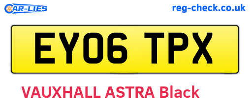 EY06TPX are the vehicle registration plates.