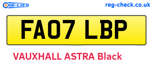 FA07LBP are the vehicle registration plates.
